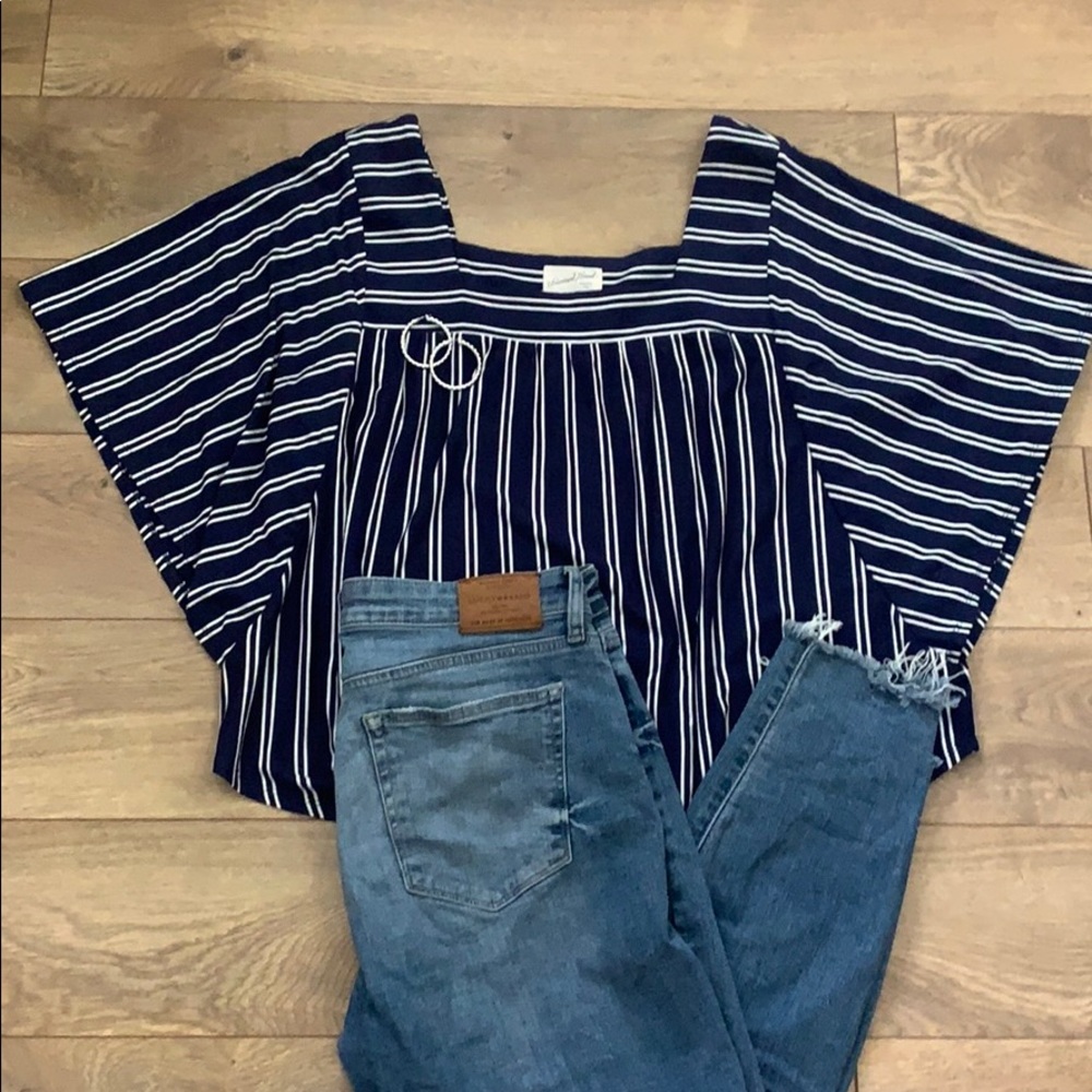 Universal Thread Navy Striped Blouse